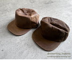 1980's ADVENTURE BOUND BROWN LEATHER CAP 2...