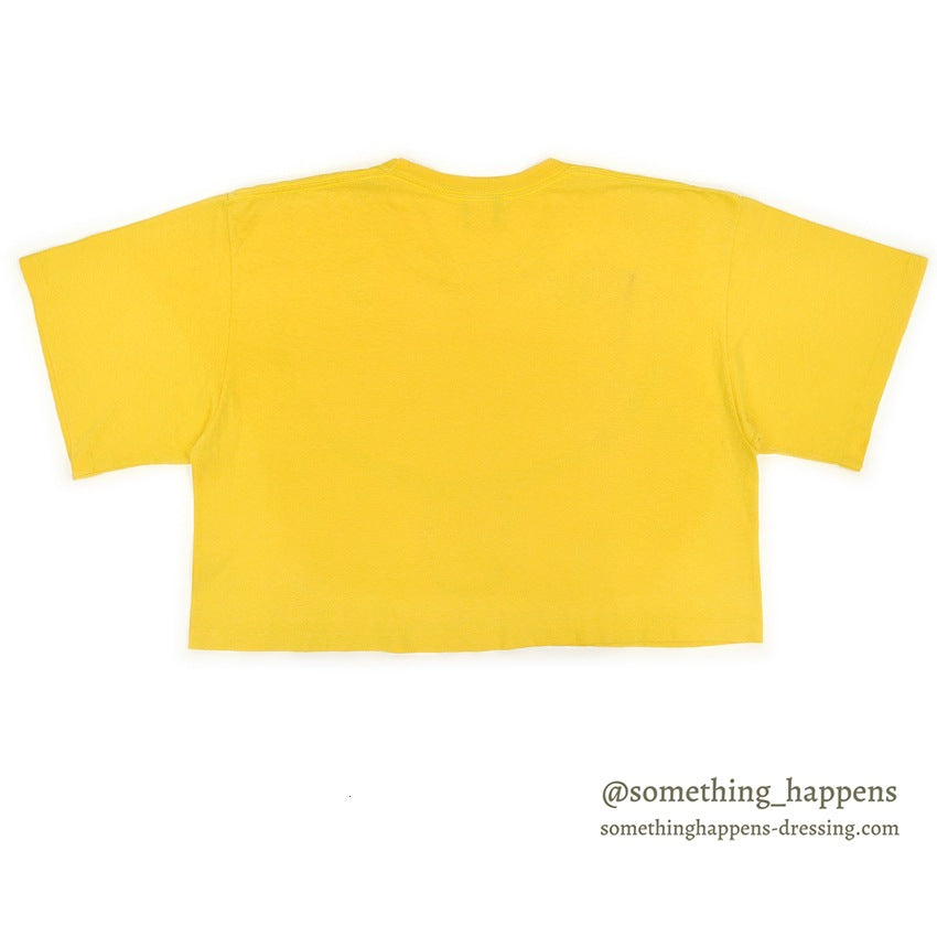 1990's BLACK JACK SMILEY FACE CROPPED T-SHIRT...