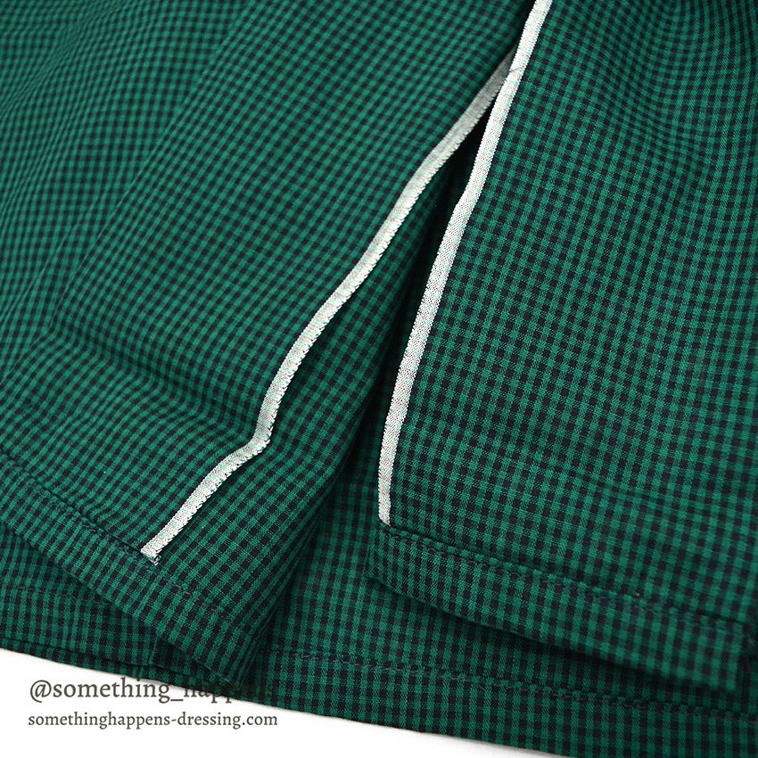 1950's~ DEADSTOCK COLEBROOKE GREEN/BLACK PIN CHECK L/S SHIRT... L