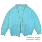 1960's PENNEY'S TURQUOISE ZIP UP SWEAT SHIRT RARE COLOR ... L