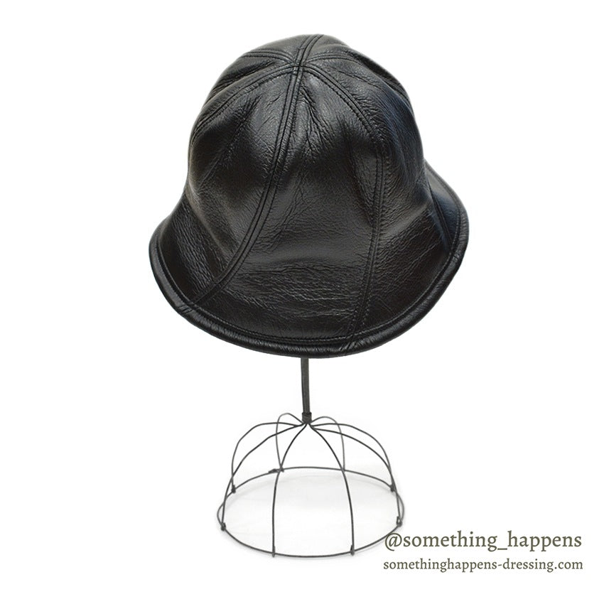 FAKE LEATHER ALL BLACK HAT 3 ...