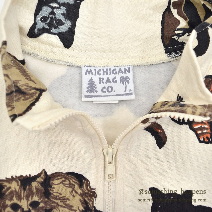 1990's MICHIGAN RAG CO. ALL OVER CATS PRINT JACKET... MEDIUM
