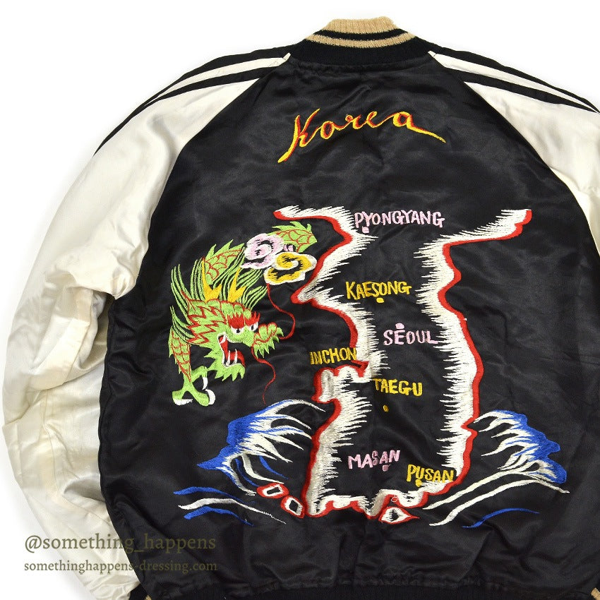 1950s~ JAPAN SOUVENIR JACKET Sukajan KOREA MAP Dragon, Eagle, Tiger Mitsuwa...
