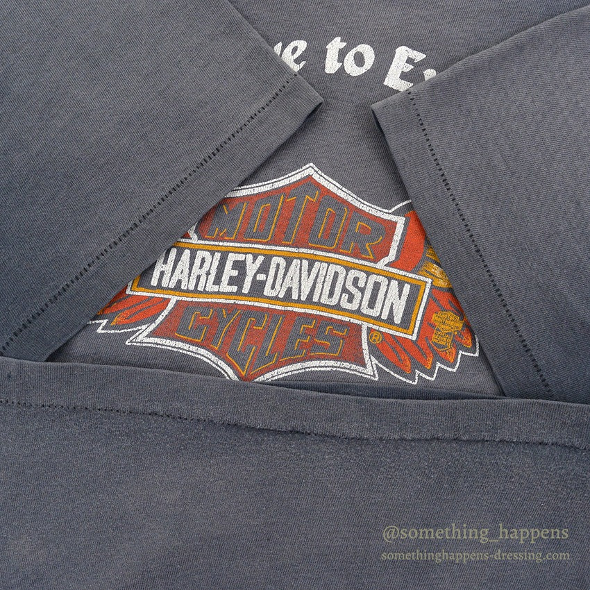 1980's HANES HARLEY-DAVIDSON FADED BLACK T-SHIRT ... L