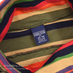 1990's LAND'S END COTTON TURTLE NECK L/S SHIRT MULTI COLOR STRIPE ... XL