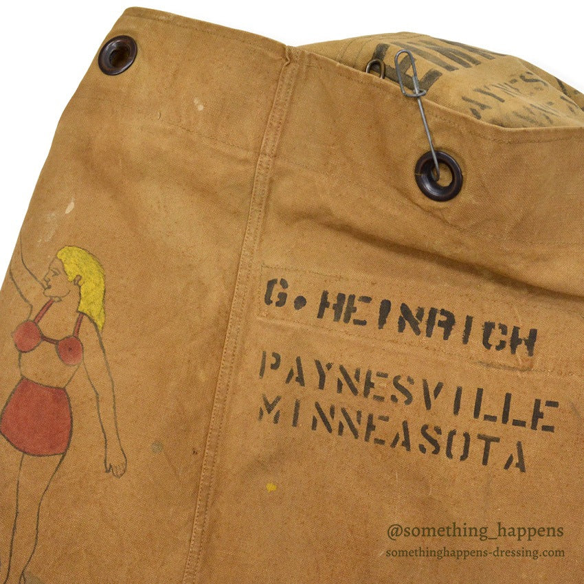 1940's U.S.M.C. WW2 ORIGINAL HAND PAINTED DUFFEL SEABAG ...