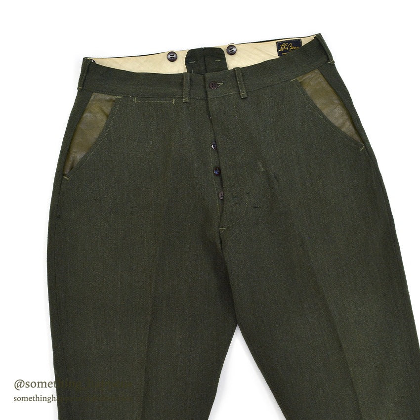 1950's LLBEAN UNUSUAL HUNTING PANTS OLIVE DRAB... W33/L28