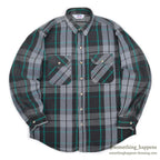 1980's~ DAKOTA BY FIVE BROTHER PLAID FLANNEL SHIRT...L