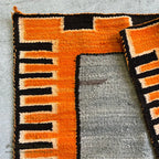 ~1930's NAVAJO RUG GRAYFIELD AND ORANGE ART RARE... 74cm/58cm