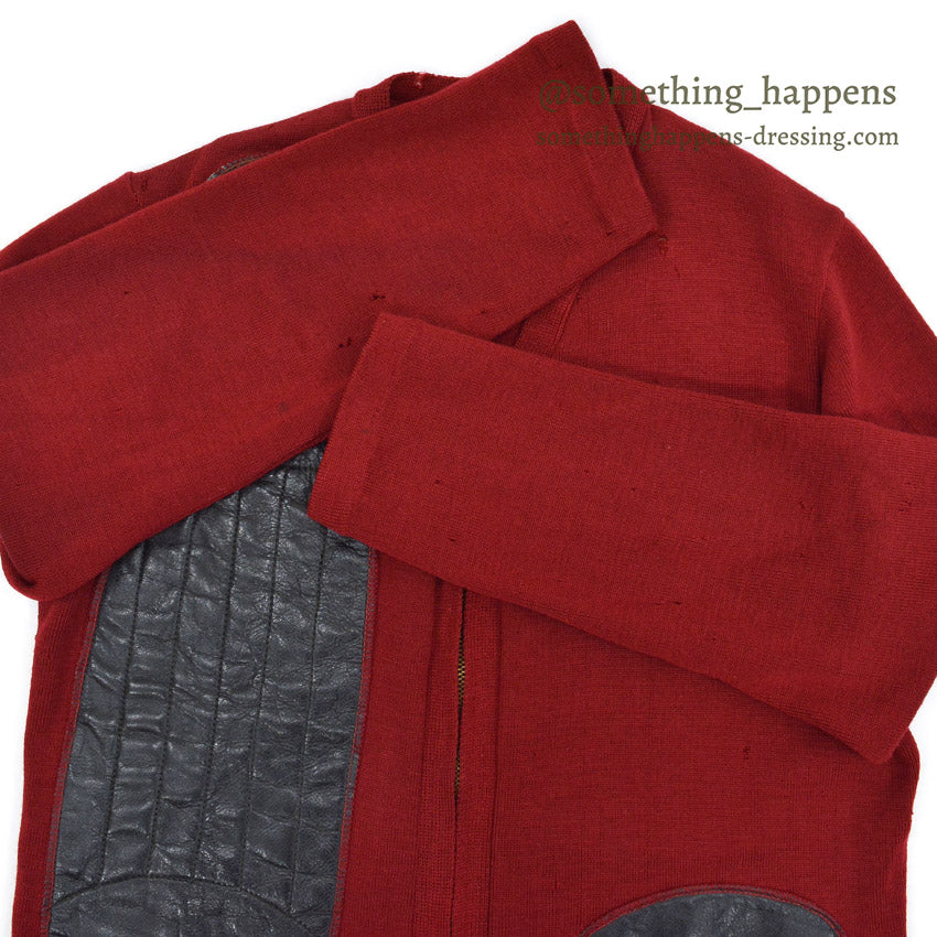1960's PAUL GRAF SHOOTING ZIP UP WOOL CARDIGAN DARK RED... 44