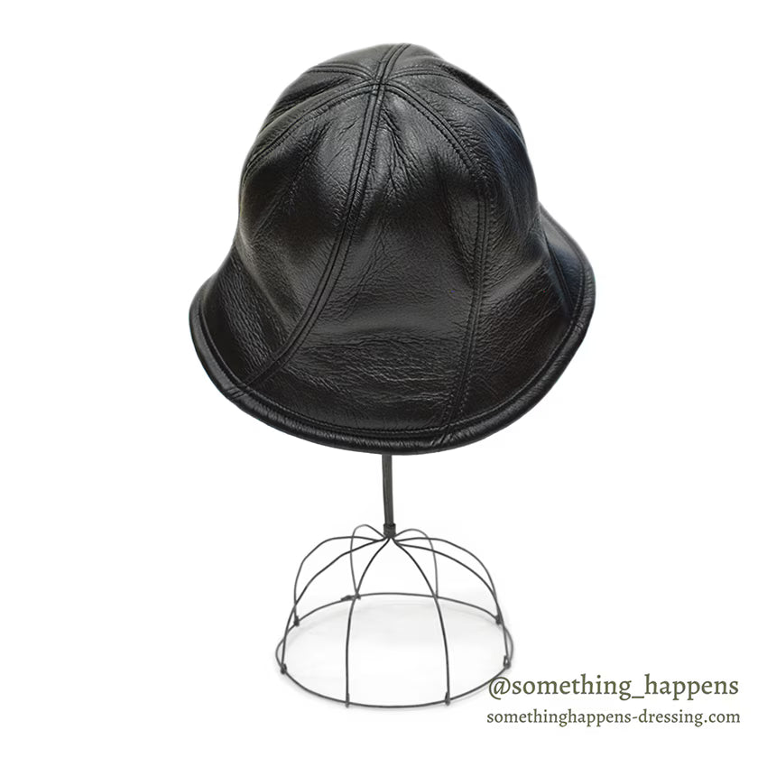 FAKE LEATHER ALL BLACK HAT...
