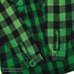 1950's KING KOLE GREEN/BLACK WOOL SHIRT UNUSUAL...