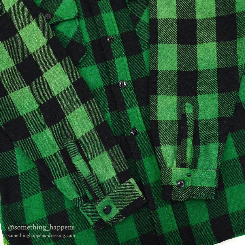 1950's KING KOLE GREEN/BLACK WOOL SHIRT UNUSUAL...