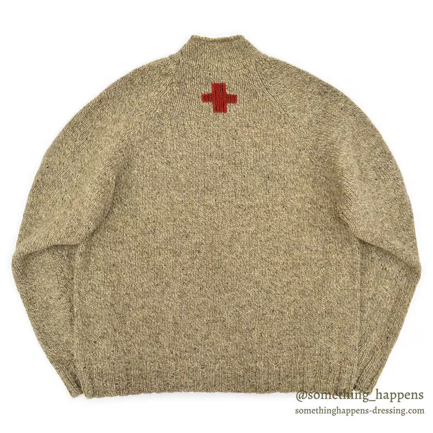 ABERCROMBIE & FITCH RED CROSS WOOL SWEATER LIGHT BROWN ... XL