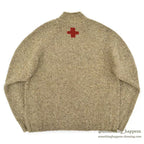 ABERCROMBIE & FITCH RED CROSS WOOL SWEATER LIGHT BROWN ... XL