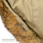 1980's LLBEAN NORTH KING NATURAL RABBIT FUR WITH COTTON CLOTH HAT... XL