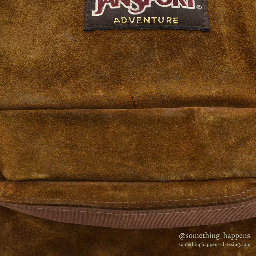 ~1990's JANSPORT BROWN SUEDE LEATHER DAYPACK...