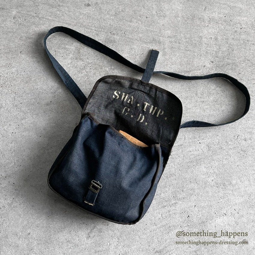 ~1940's AMERICAN RED CROSS DENIM SHOULDER DITTY BAG...