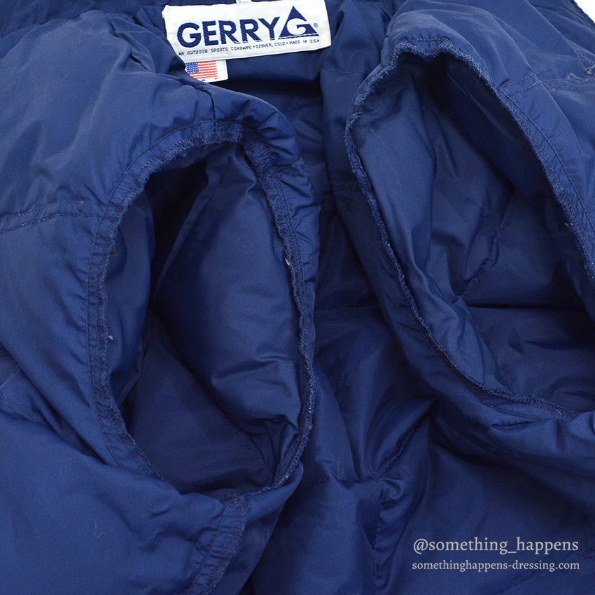 1980's GERRY DOWN SHIRT NAVY ... Fits like L to XL