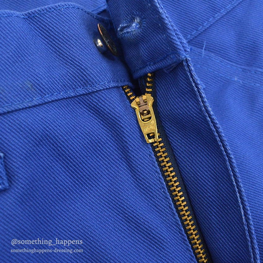 1980's DEADSTOCK Levi's 505-2818 BLUE COTTON TWILL PANTS... W31/L34