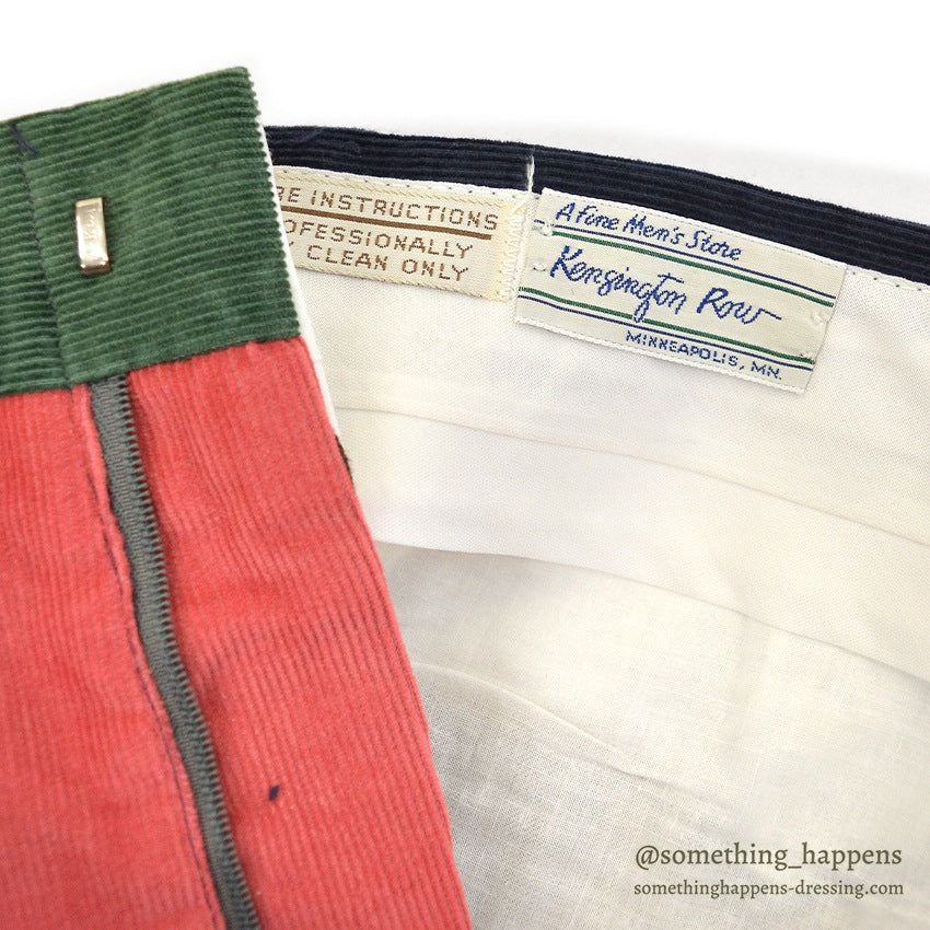 1970's~ DEADSTOCK KENSINGTON ROW PATCHWORK CORDUROY PANTS... W34