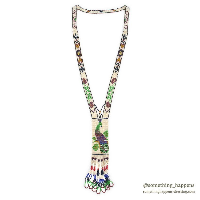 NATIVE AMERICAN SEED BEADS NECKLACE WHIRLING LOGS...