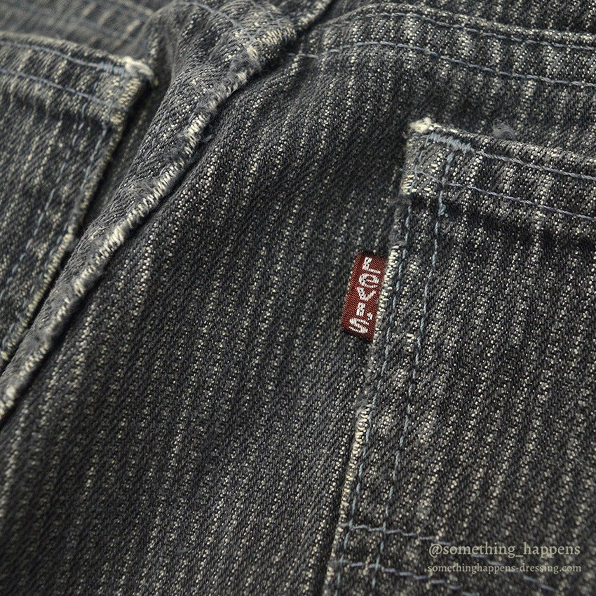 1980's Levi's 505 BLACK STRIPE DENIM PANTS... W36/L28