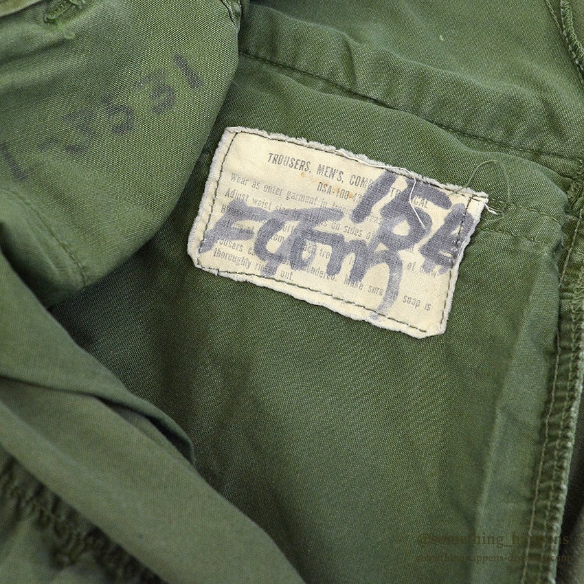 1960's USARMY JUNGLE FATIGUE PANTS POPLIN... MEDIUM-REGULAR