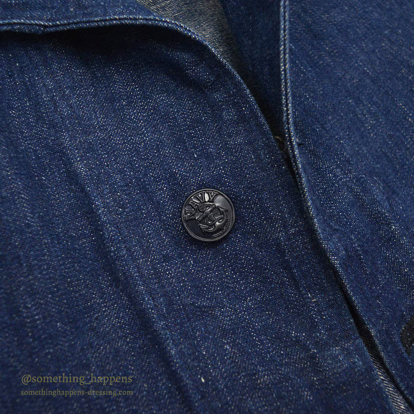 1940's U.S.NAVY WW2 SHAWL COLLAR DENIM JACKET DARK ...