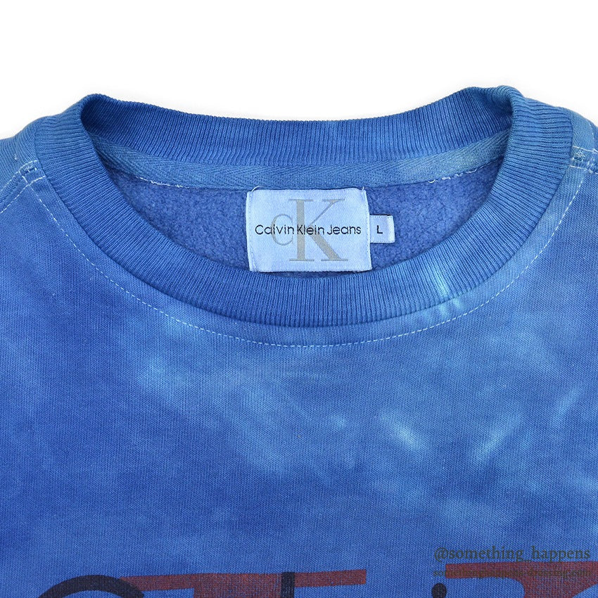 1990's CALVIN KLEIN JEANS BLUE OVERDYED SWEAT SHIRT...L
