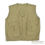 1970's~ UNUSUAL COTTON TWILL FISHING VEST...
