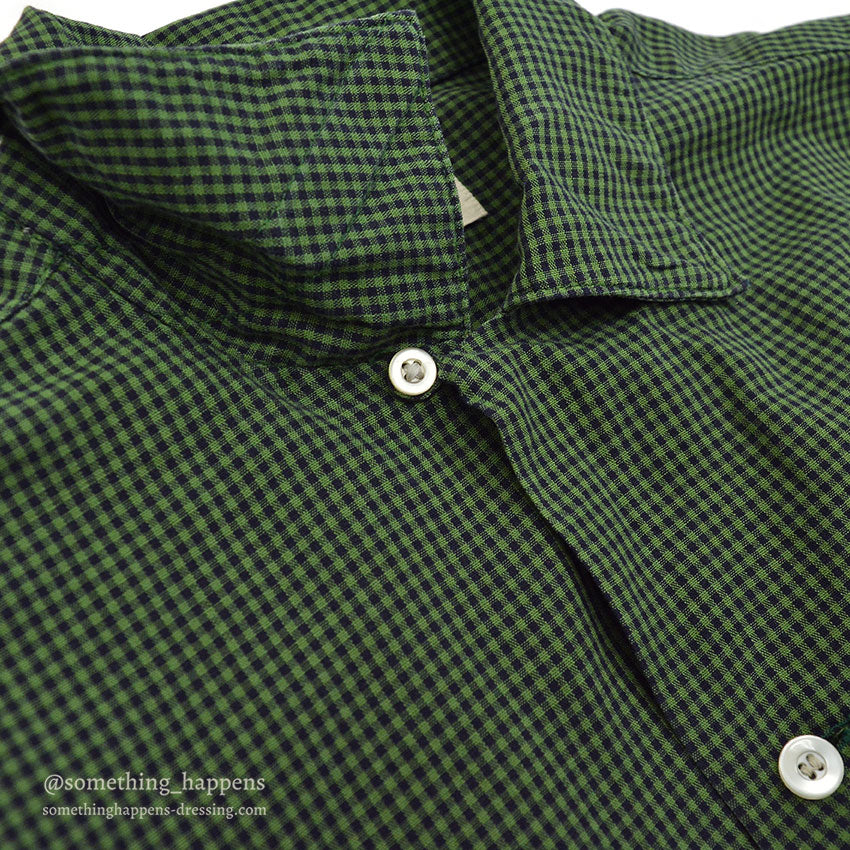 1960's ARROW GREEN/BLACK CHECKERED SHIRT...M