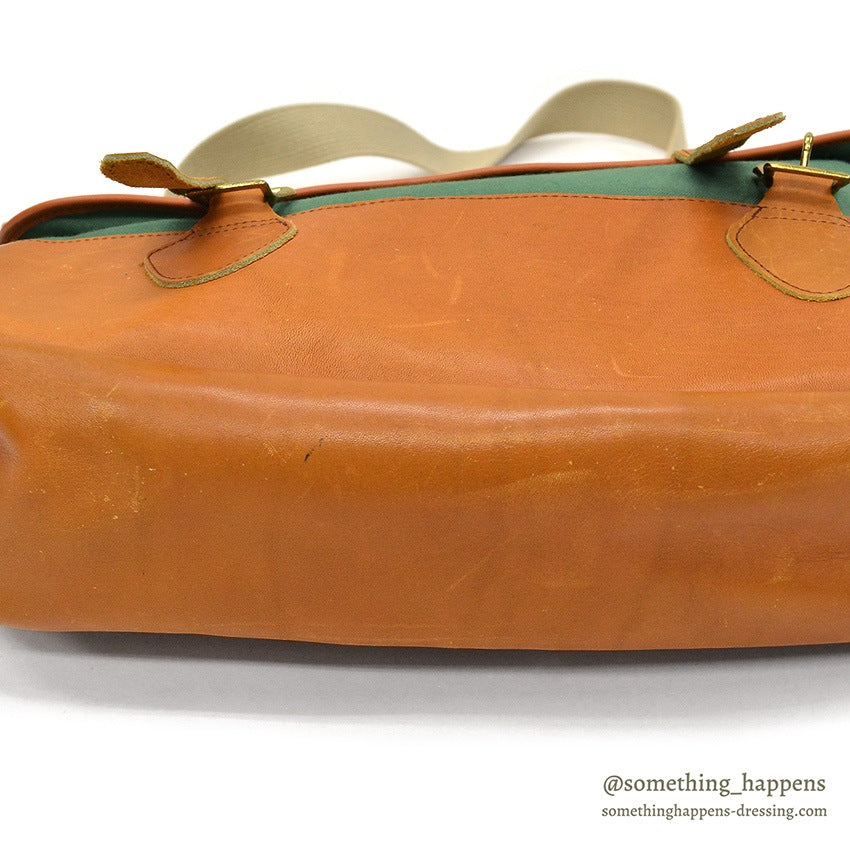 1960's DEADSTOCK LLBEAN HEAVY DUTY HAVERSACK / GREEN...