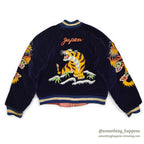 1950s- JAPAN SOUVENIR JACKET FOR KIDS (Sukajan) - Navy Velvet with YKK Zipper...