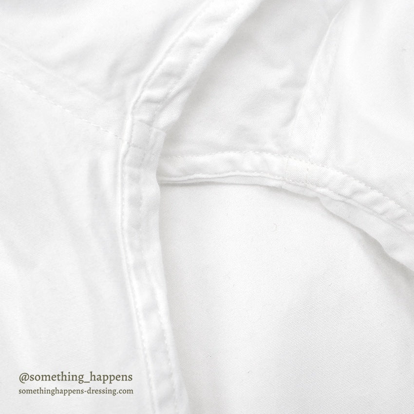 1980's J.CREW NO COLLAR WHITE SHIRT...M
