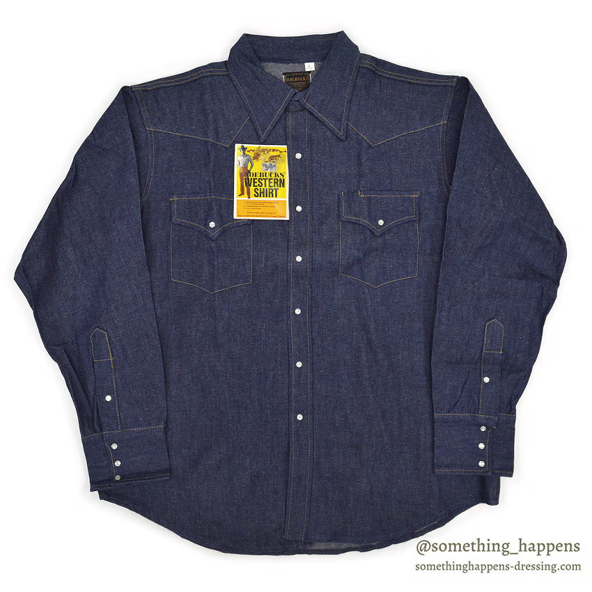 1970's~ DEADSTOCK SEARS ROEBUCKS WESTERN DENIM SHIRT ... X-LARGE