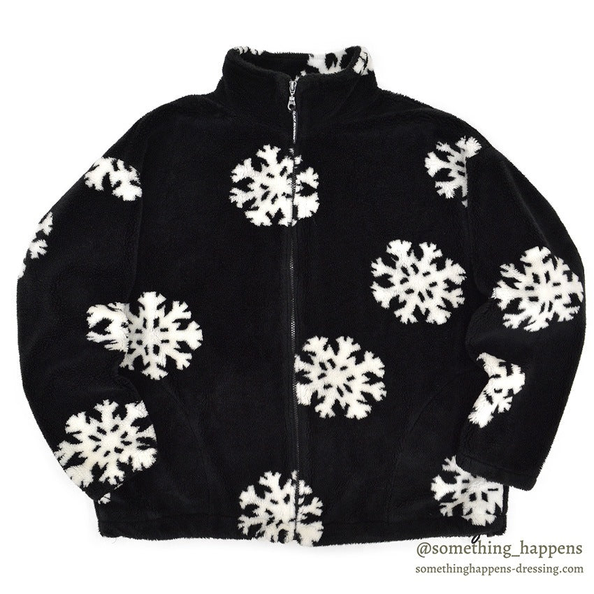 BLACK MOUNTAIN SNOW FLAKE PATTERN FLEECE JACKET...L