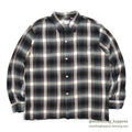 1960's TOWNCRAFT GREEN OMBRE PLAID RAYON SHIRT...L