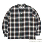 1960's TOWNCRAFT GREEN OMBRE PLAID RAYON SHIRT...L