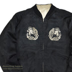 1950's JAPAN SOUVENIR JACKET スカジャン ALL BLACK TTSジッパー ...