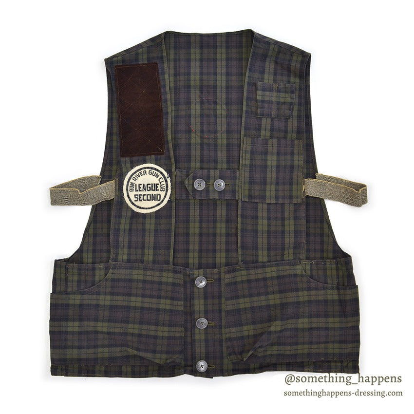 1960's GUN CLUB SHOOTING VEST / PLAID FABRIC ...
