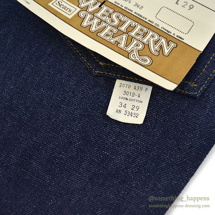 1970's~ DEADSTOCK ROEBUCKS DENIM PANTS ... W34/L29