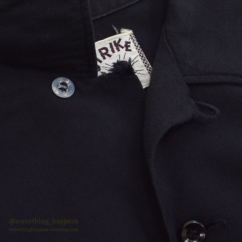 1960's TEN STRIKE BY KING LOUIE NAPOLI BOWLING SHIRT / BLACK & PINK ... ML