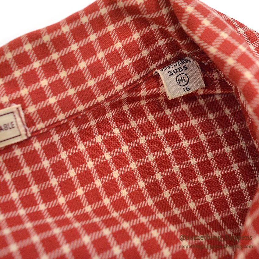 1950's LANELLA WEEKENDER RED/WHITE PLAID SHIRT ... ML