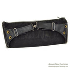~1970's OLD BLACK COTTON / LEATHER HUNTING BAG...