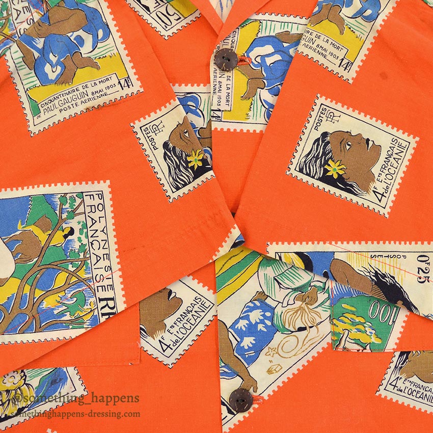 1950's~ PAUL GAUGUIN ART PRINT ALL COTTON S/S SHIRT ...