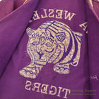 ~1940's TSLANKFORD & SONS IOWA WESLEYAN TIGER EMBROIDERY MOLESKIN JACKET...