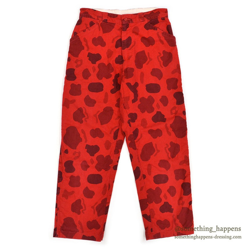 1960's VIST-O-FLAGE RED DUCK HUNTER CAMO PANTS... W31/L28