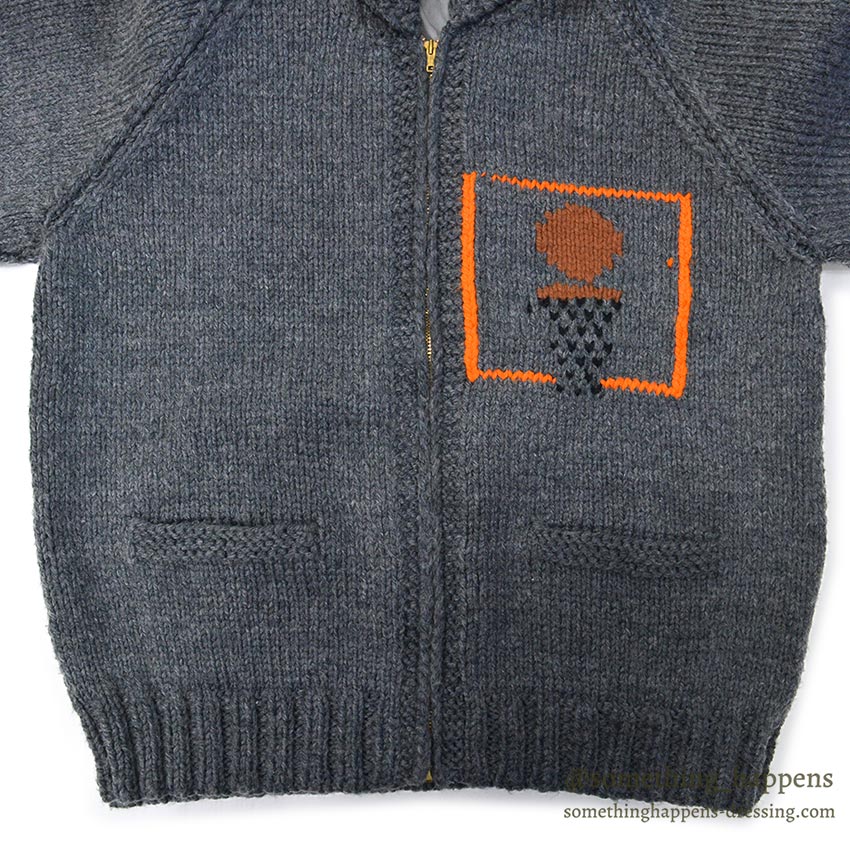 1960's BASKETBALL COWICHAN SWEATER...