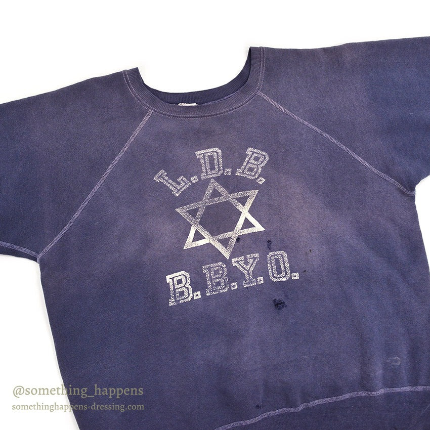 1960's CHAMPION NAVY FADED SWEAT SHIRT ... Fits XL